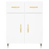 vidaXL Buffet haut Blanc 69,5x34x180 cm Bois d'ing&eacute;nierie