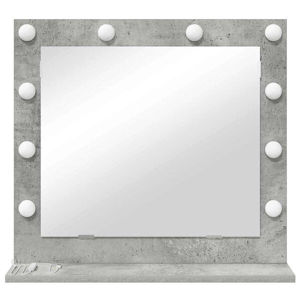 vidaXL Miroir de vanité avec miroir Gris béton 60 x 55 x 18 cm