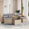 vidaXL Salon de jardin avec coussins 6 pcs beige r&eacute;sine tress&eacute;e
