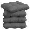 vidaXL Coussins de si&egrave;ge 4 pc Tissu en microfibre Gris fonc&eacute;