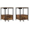 vidaXL Cabinet de chevet avec tiroir 2 pcs Ch&ecirc;ne fum&eacute; 42 x 41 x 56 cm