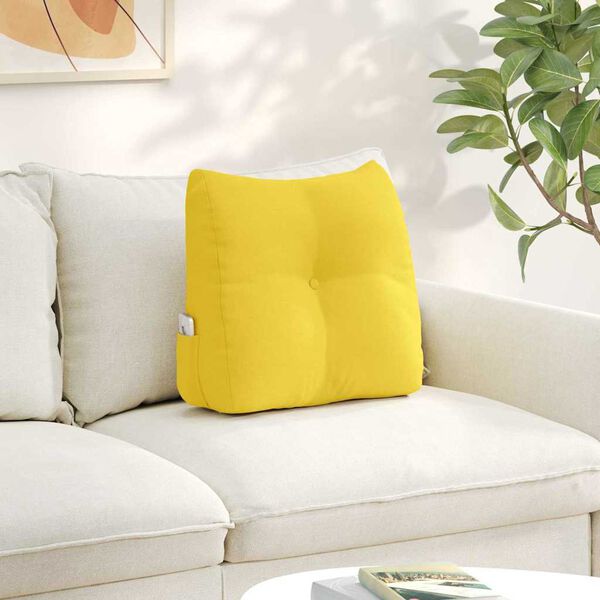 vidaXL Coussin de Dos Jaune clair 45 x 24 x 50 cm tissu