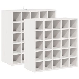vidaXL &Eacute;tag&egrave;re &agrave; vin 2 pcs Blanc 56 x 25 x 56 cm Pin massif