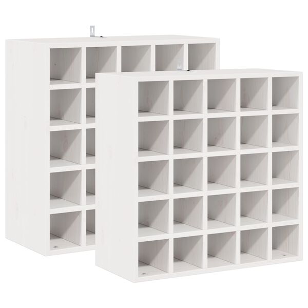 vidaXL &Eacute;tag&egrave;re &agrave; vin 2 pcs Blanc 56 x 25 x 56 cm Pin massif