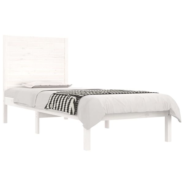vidaXL Cadre de lit sans matelas blanc 90x190 cm bois massif