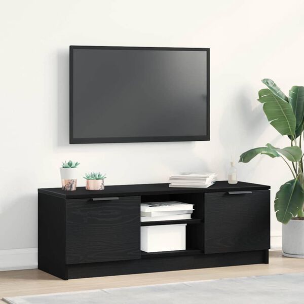vidaXL Meuble TV Chêne noir 102 x 32 x 35.5 cm Bois d'ingénierie