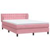 vidaXL Sommier &agrave; lattes de lit avec matelas rose 160x210 cm velours