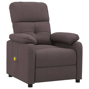 vidaXL Fauteuil de massage Marron fonc&eacute; Tissu