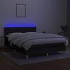 vidaXL Sommier &agrave; lattes de lit avec matelas LED Noir 140x200 cm Tissu