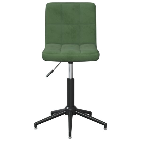 vidaXL Chaise pivotante de salle &agrave; manger Vert fonc&eacute; Velours