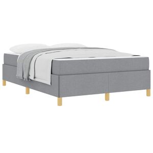 vidaXL Cadre de lit avec matelas Gris clair 140 x 190 cm tissu