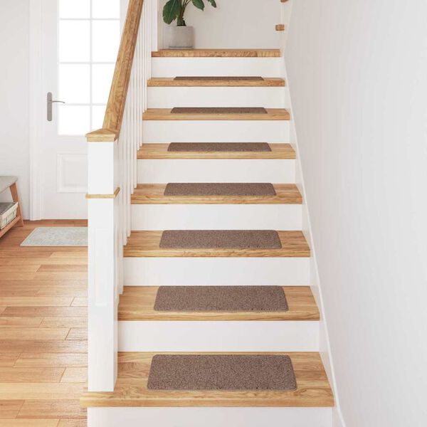 vidaXL Tapis Antidérapants pour Escaliers 15 pcs Marron 60 x 25 cm PP