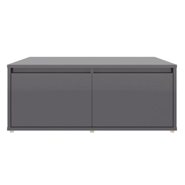 vidaXL Table basse gris brillant 80x80x31 cm bois d'ing&eacute;nierie