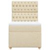 vidaXL Sommier &agrave; lattes de lit et matelas Cr&egrave;me 90x190 cm Tissu