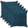 vidaXL Housse de coussin 6 pcs HOUTEN Bleu 80 x 80 cm Velours