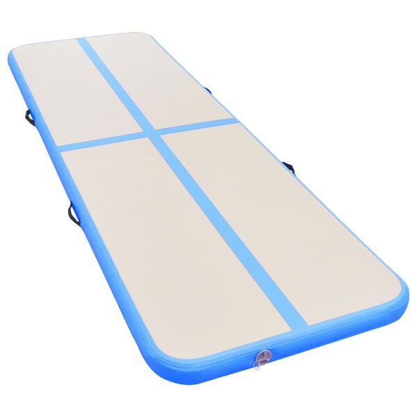 vidaXL Tapis gonflable de gymnastique avec pompe 300x100x10cm PVC Bleu