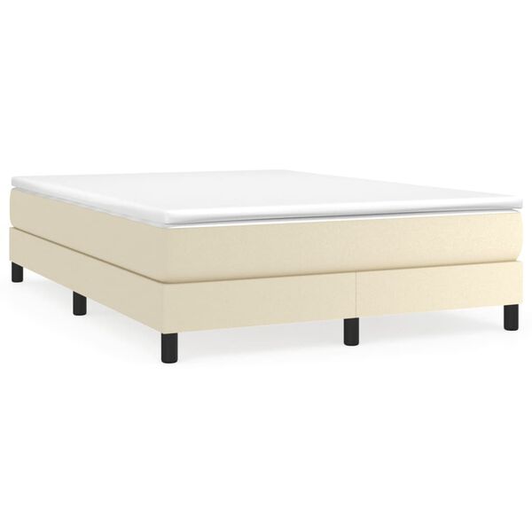 vidaXL Sommier &agrave; lattes de lit avec matelas Cr&egrave;me 140x200cm Similicuir