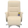 vidaXL Fauteuil inclinable de massage avec repose-pieds cr&egrave;me tissu