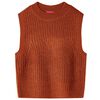 Gilet pull-over tricot&eacute; pour enfants cognac 128