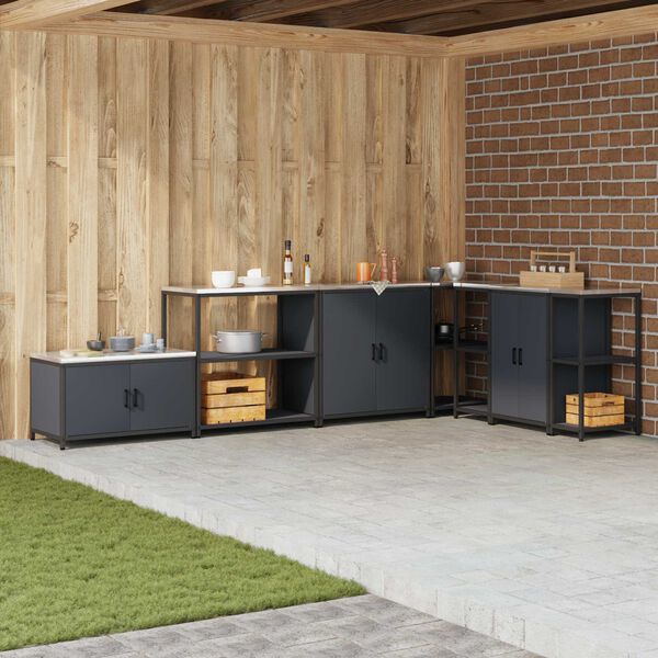 vidaXL Rangement de cuisine Anthracite 60 x 50 x 92 cm Acier