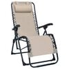 vidaXL Chaise pliable de terrasse Cr&egrave;me Textil&egrave;ne