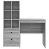 vidaXL Bureau avec tiroir 2 pcs Gris Sonoma