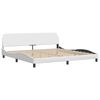 vidaXL Cadre de lit sans matelas Hvar blanc 200x200 cm similicuir