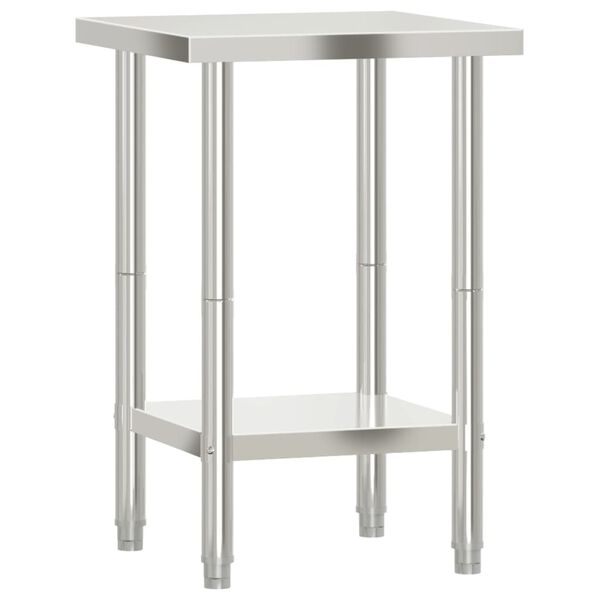 vidaXL Table de travail de cuisine 55x55x85 cm acier inoxydable