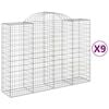 vidaXL Paniers &agrave; gabions arqu&eacute;s 9 pcs 200x50x140/160 cm Fer galvanis&eacute;
