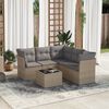 vidaXL Salon de jardin avec coussins 6 pcs beige r&eacute;sine tress&eacute;e
