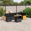 vidaXL Salon de jardin 8 pcs avec coussins noir r&eacute;sine tress&eacute;e