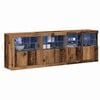 vidaXL Buffet LED Bois ancien 202 x 37 x 67 cm Bois d'ing&eacute;nierie