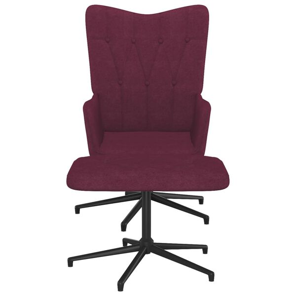 vidaXL Chaise de relaxation avec tabouret Violet Tissu