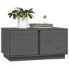 vidaXL Table basse Gris 80x50x40 cm Bois massif de pin