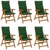 vidaXL Chaises de jardin inclinables 6 pc Naturel Bois d'Acacia Massif
