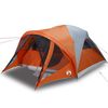 vidaXL Tente familiale tunnel 6 personnes gris et orange imperm&eacute;able