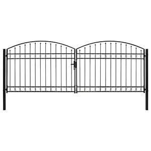 vidaXL Portail de cl&ocirc;ture ASSEN &agrave; double porte avec arc en acier 400x150 cm