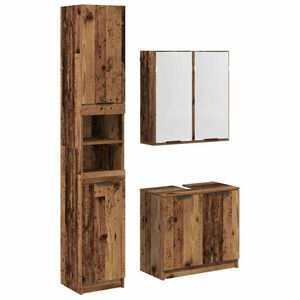 vidaXL Ensemble de Meubles de Salle de Bain 3 pcs Bois Ancien