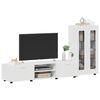 vidaXL Ensemble meuble TV FLORIN Blanc brillant Bois d'ing&eacute;nierie