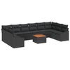 vidaXL Ensemble de canap&eacute; de jardin 11 pc Noir polyrotin