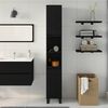 vidaXL Cabinet de salle de bain avec porte Ch&ecirc;ne noir 30 x 30 x 190 cm