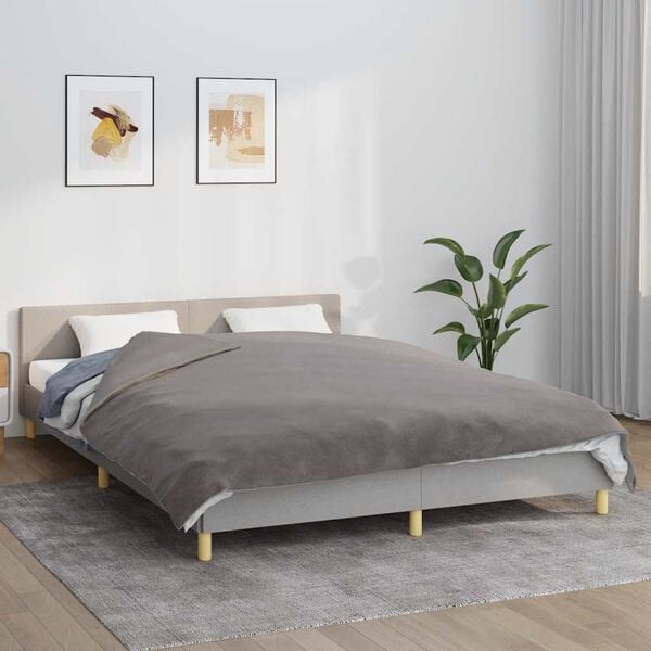 vidaXL Couverture lest&eacute;e avec housse Gris 200x200 cm 9 kg Tissu