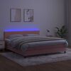 vidaXL Sommier &agrave; lattes de lit avec matelas LED Rose 160x200cm Velours