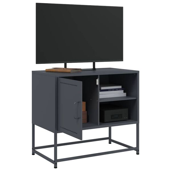vidaXL Meuble TV anthracite 68x39x60,5 cm acier