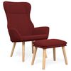 vidaXL Chaise de relaxation avec repose-pied Rouge bordeaux Tissu