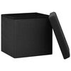 vidaXL Tabouret de rangement pliable Noir Faux lin