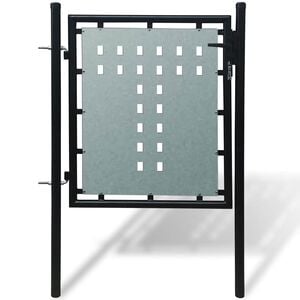 vidaXL Portail de cl&ocirc;ture noir &agrave; une porte 100x75 cm