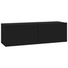 vidaXL Meubles TV muraux 2 pcs noir 100x30x30 cm bois d'ing&eacute;nierie