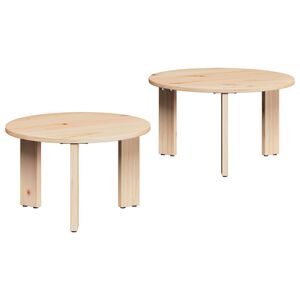 vidaXL Table basse 2 pc Naturel 47,5 x 47,5 x 27 cm Bois de pin massif