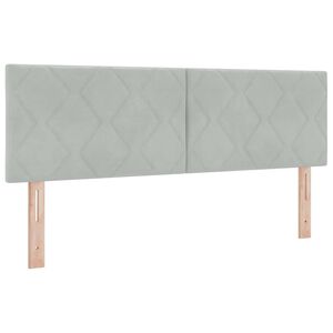 vidaXL T&ecirc;te de lit avec t&ecirc;te de lit Gris clair 144 cm Velours